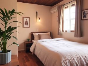 Cameră de cazare confortabilă și accesibilă.